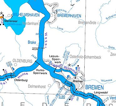 Übersichtskarte Bundeswasserstraße