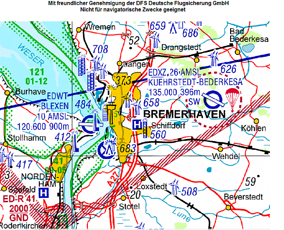 Luftraum über Bremerhaven