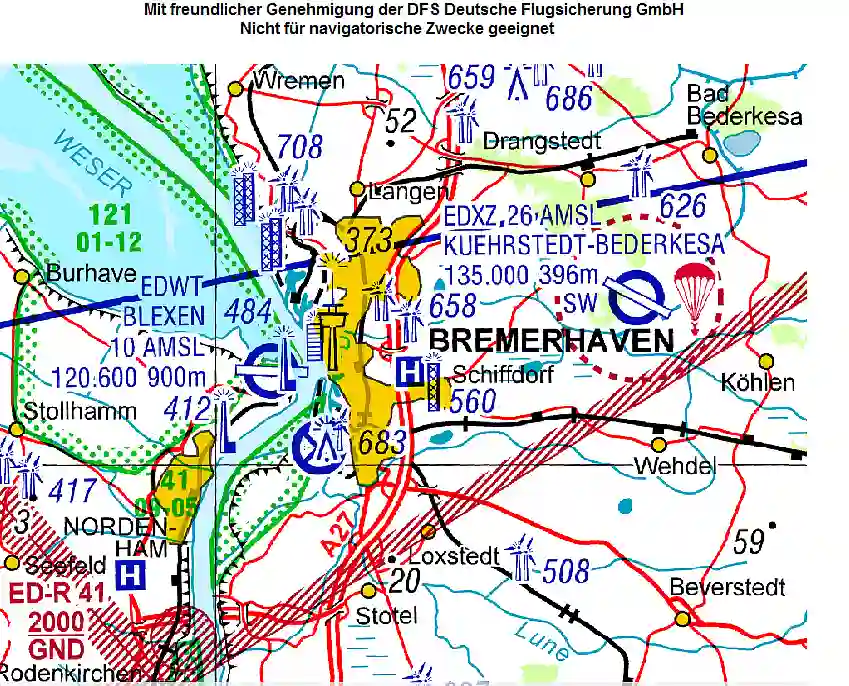 Luftraum &uuml;ber Bremerhaven