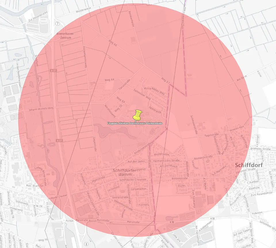 1,5 km Schutzzone um Flugplatz Klinikum Bremerhaven