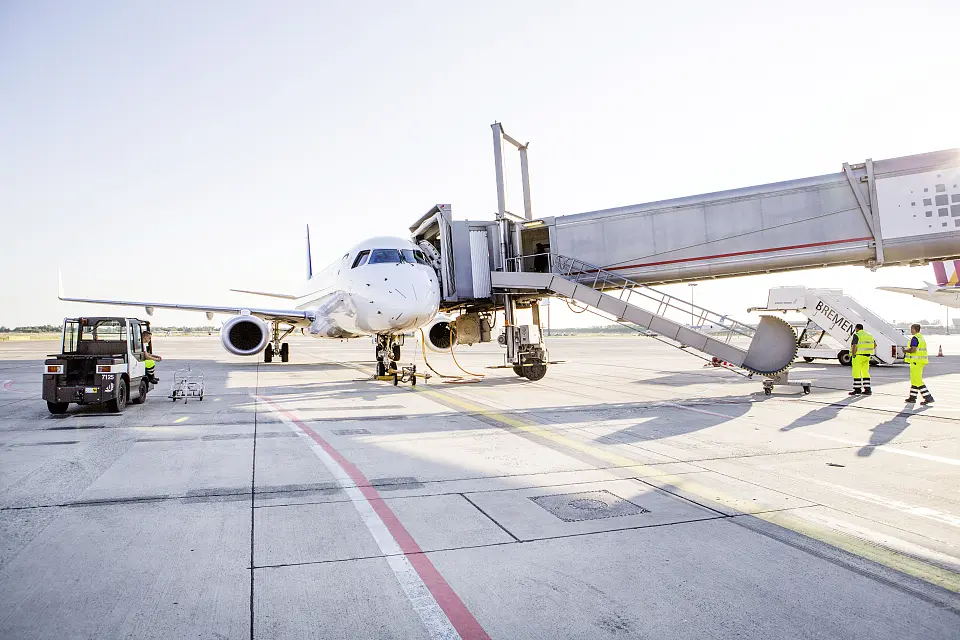 Flugzeug auf Position